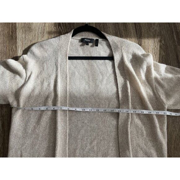 Theory Linen-Cashmere Open Cardigan in Cream Tan Size Large Duster - Picture 5 of 8